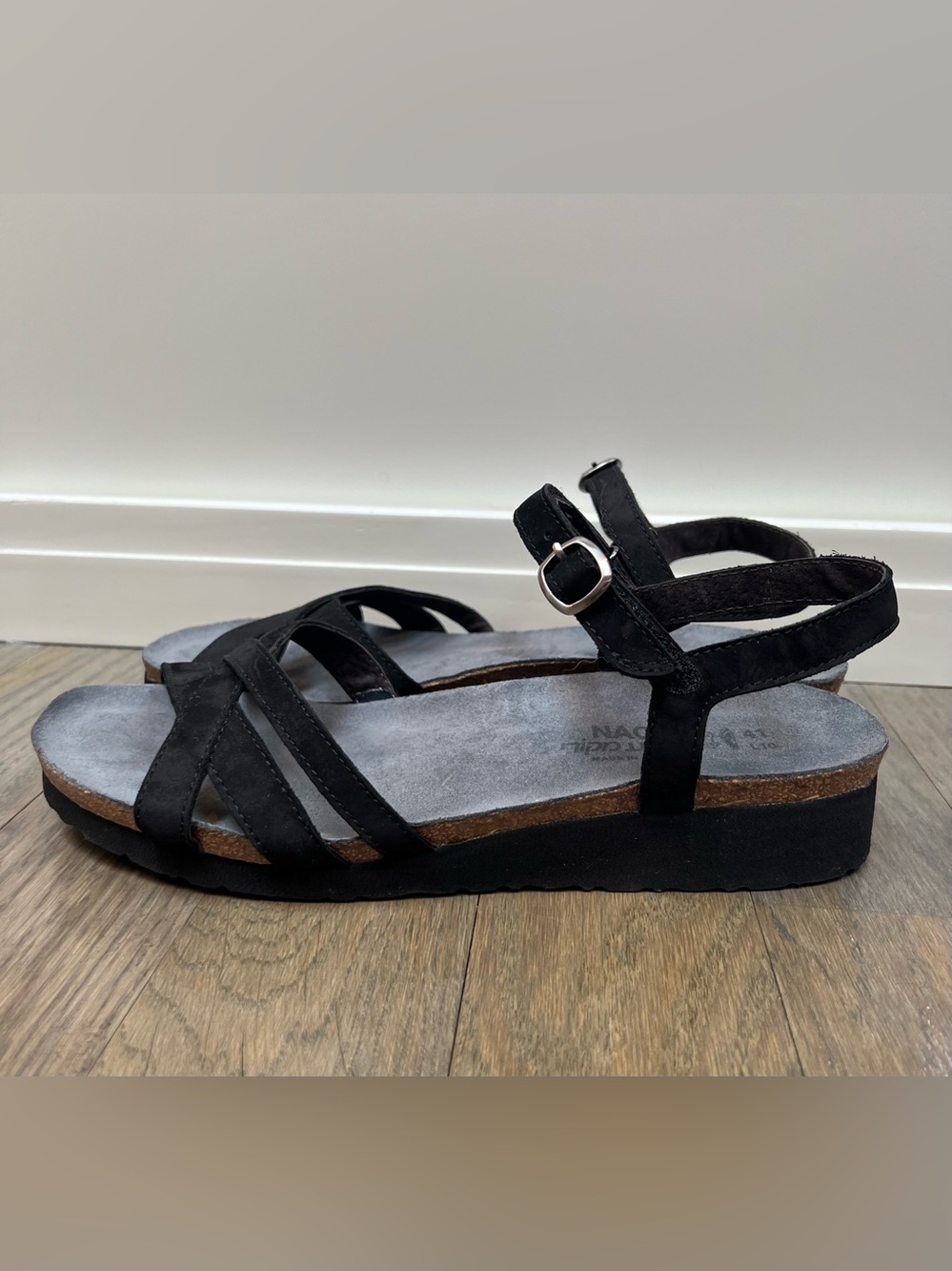 Naot Brittany Black Suede Sandals Size 41 EU / 11 US Womens Strappy Comfort